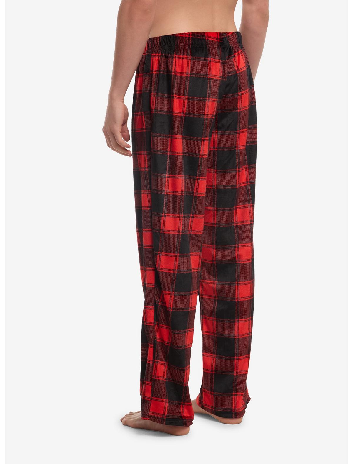 Black & Red Plaid Pajama Pants - US 9355