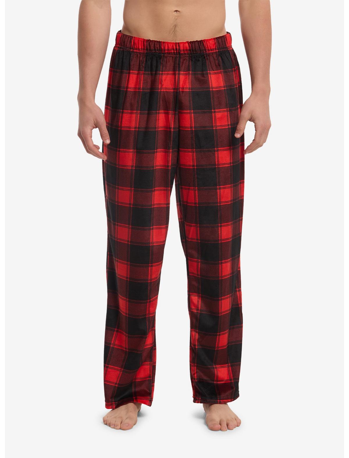 Black & Red Plaid Pajama Pants - US 9355