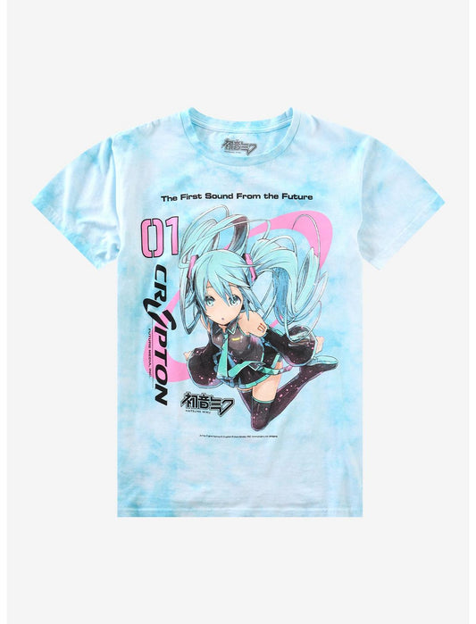 Hatsune Miku Crypton Blue Tie-Dye T-Shirt - US 5774