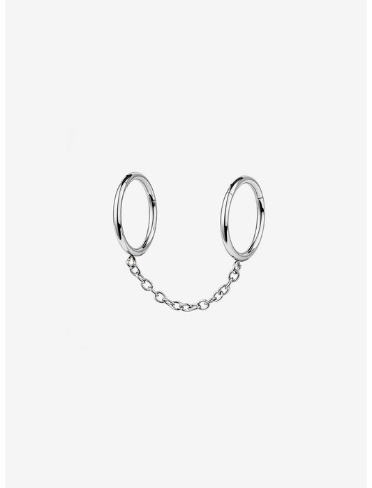 16G Steel Chain Double Hoop Earring - US 1974