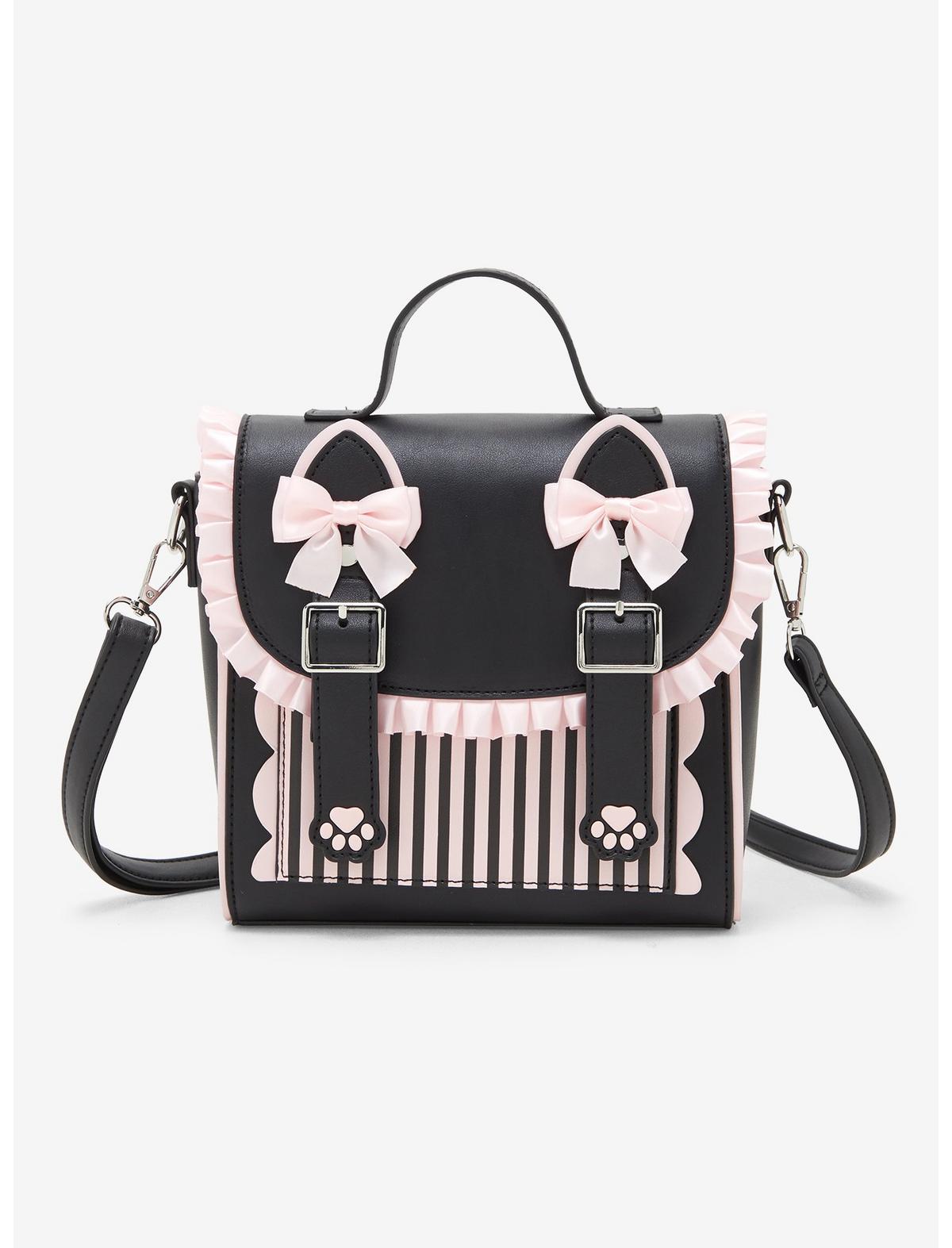 Black & Pink Kawaii Cat Crossbody Bag - US 9869