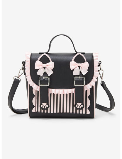 Black & Pink Kawaii Cat Crossbody Bag - US 9869