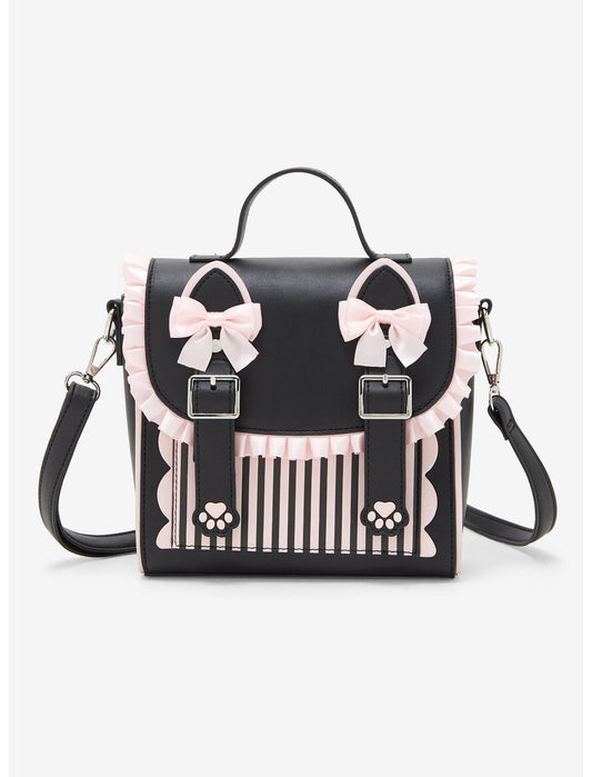 Black & Pink Kawaii Cat Crossbody Bag - US 9869