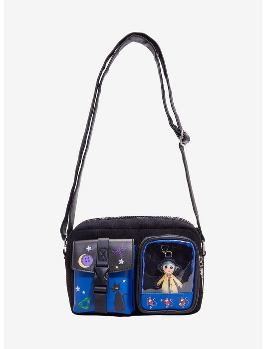 Coraline Doll Corduroy Crossbody Bag - US 8294