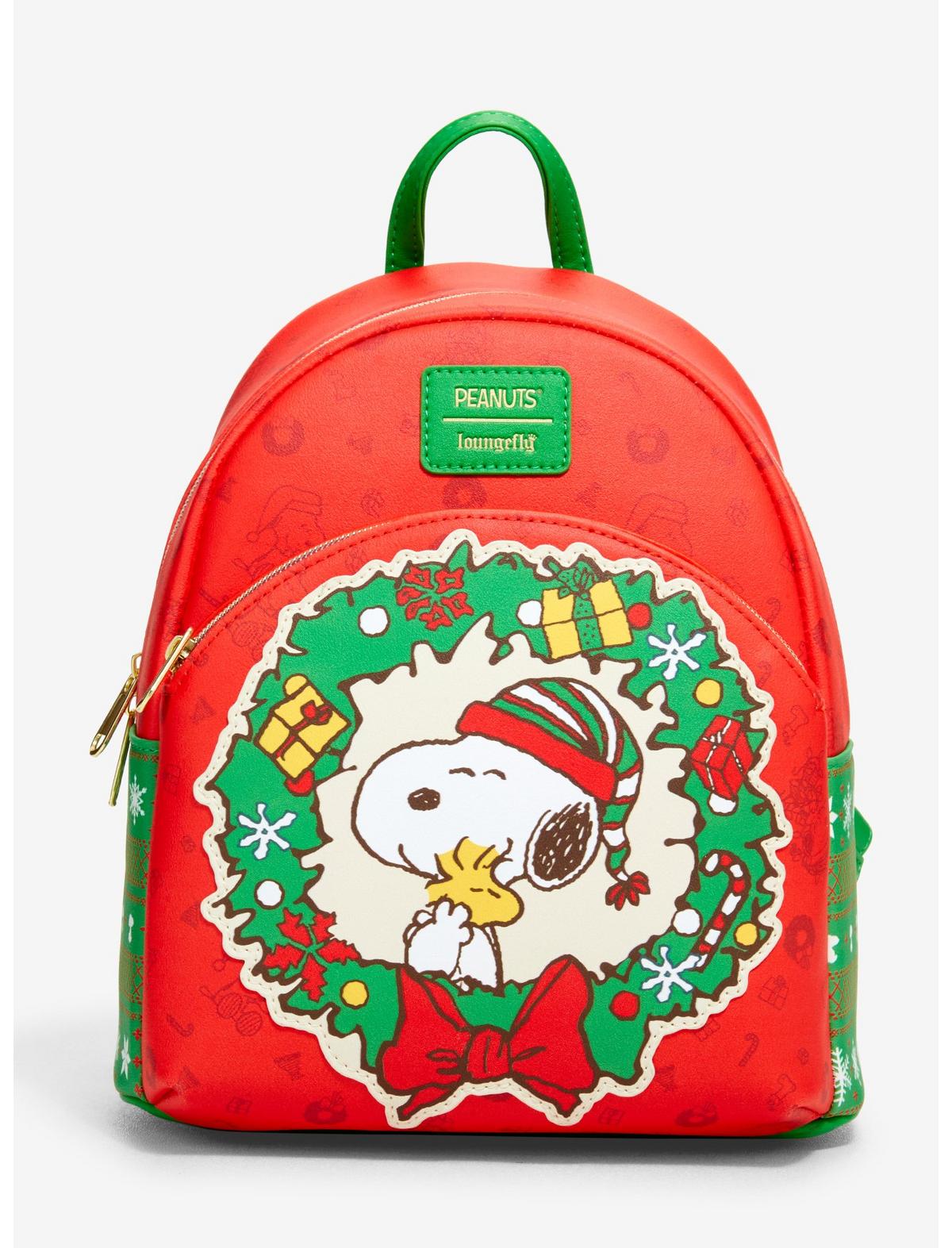 Loungefly Peanuts Snoopy & Woodstock Wreath Mini Backpack - US 9875