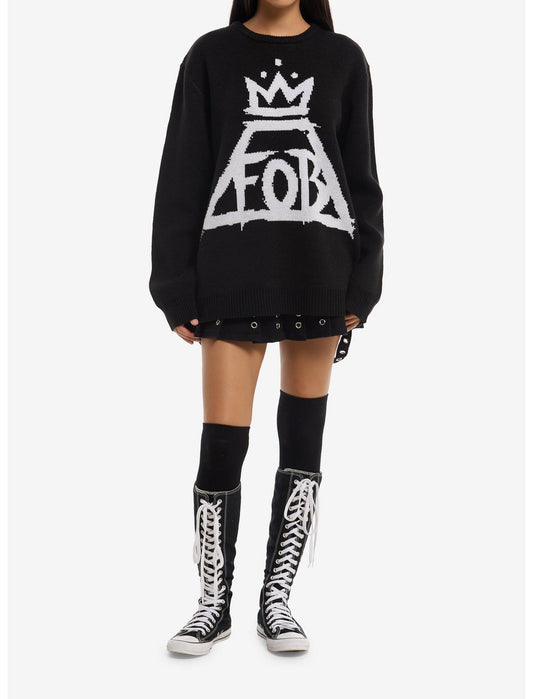 Fall Out Boy Crown Logo Intarsia Sweater - US 6904