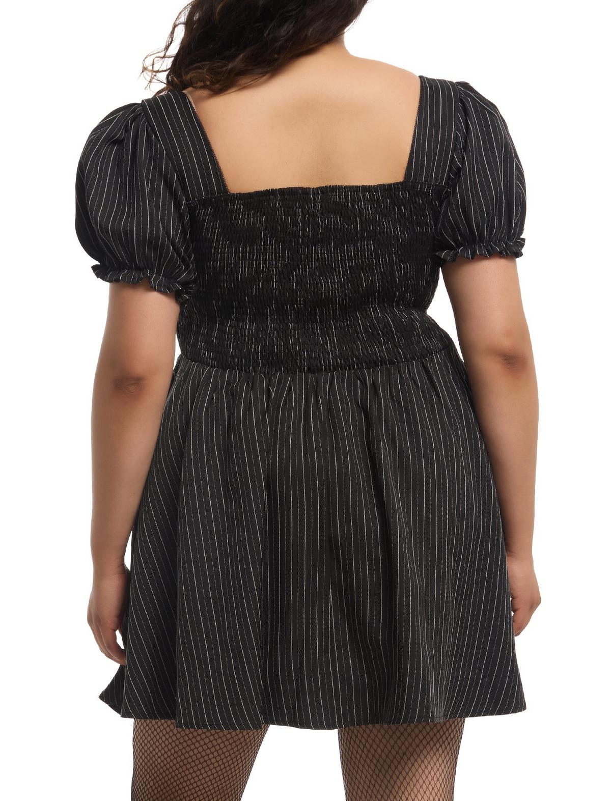 Black & White Pinstripe Dress Plus Size - US 8098