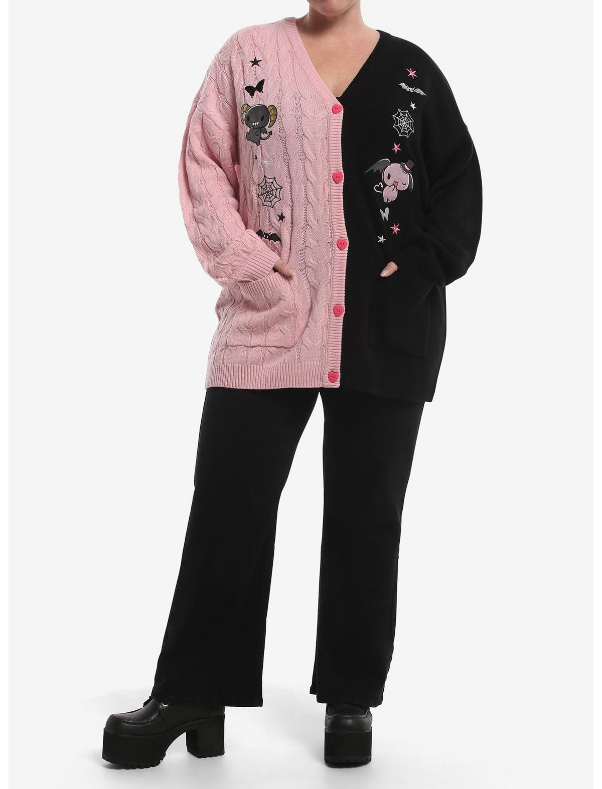 Lloromannic Split Cable Knit Girls Cardigan Plus Size - US 6545