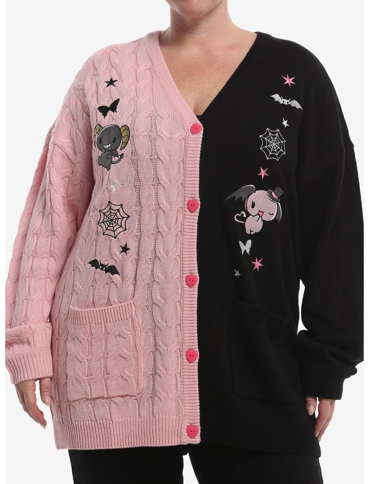 Lloromannic Split Cable Knit Girls Cardigan Plus Size - US 6545