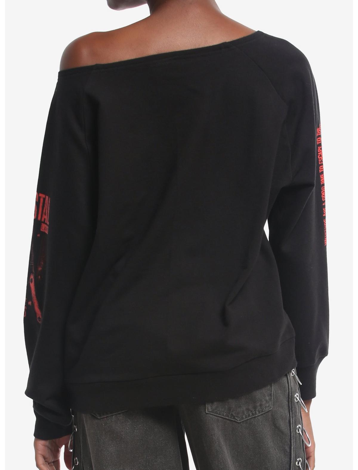 Friday The 13th Happy Camping Off-Shoulder Girls Sweatshirt - US 3538