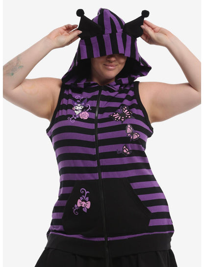 Kuromi Stripe Butterfly Hoodie Dress Plus Size - US 5178