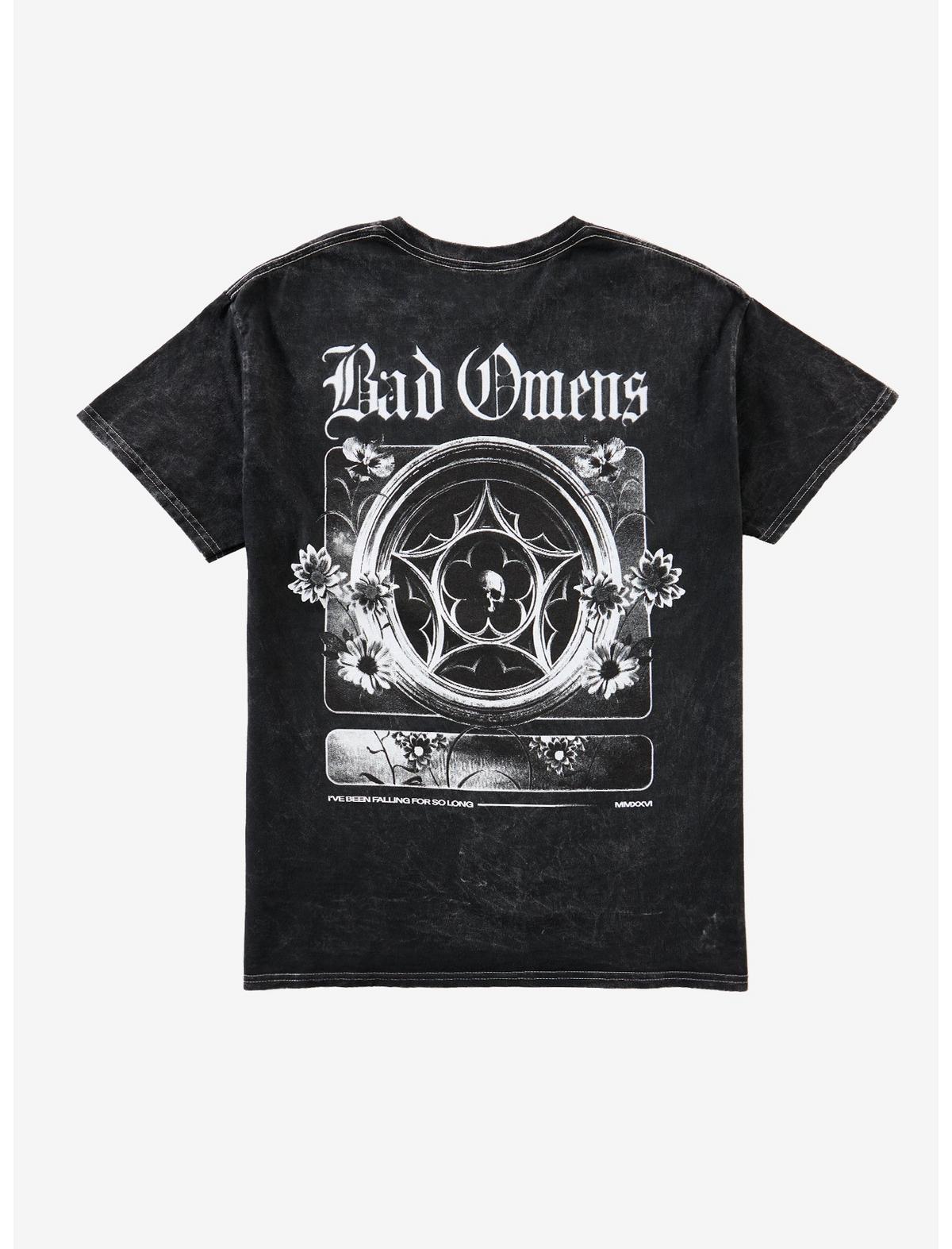Bad Omens Floral Skull Mineral Wash T-Shirt - US 6495