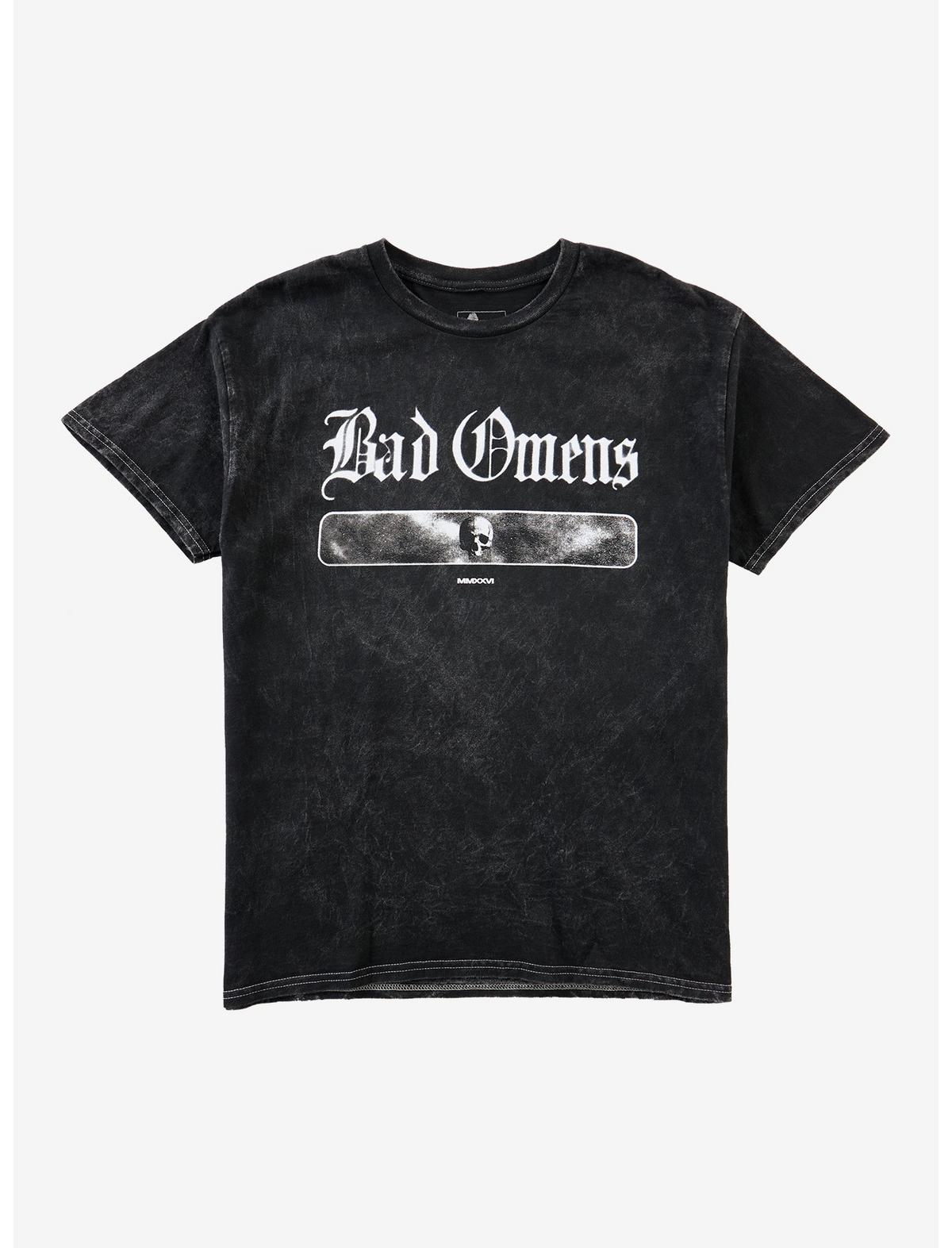 Bad Omens Floral Skull Mineral Wash T-Shirt - US 6495