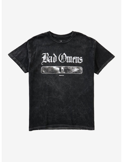 Bad Omens Floral Skull Mineral Wash T-Shirt - US 6495