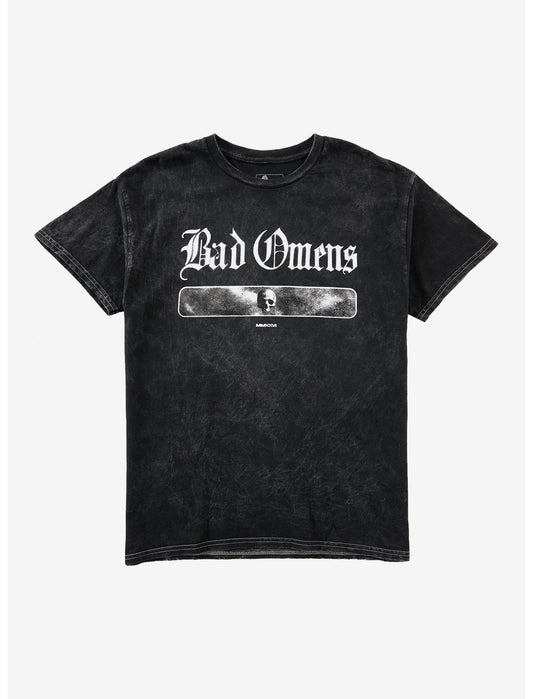 Bad Omens Floral Skull Mineral Wash T-Shirt - US 6495