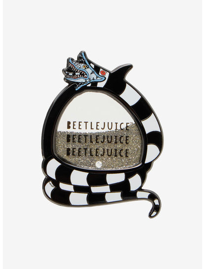 Beetlejuice Sandworm Liquid Glitter Enamel Pin Hot Topic Exclusive - US 7541