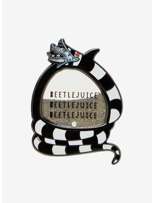 Beetlejuice Sandworm Liquid Glitter Enamel Pin Hot Topic Exclusive - US 7541