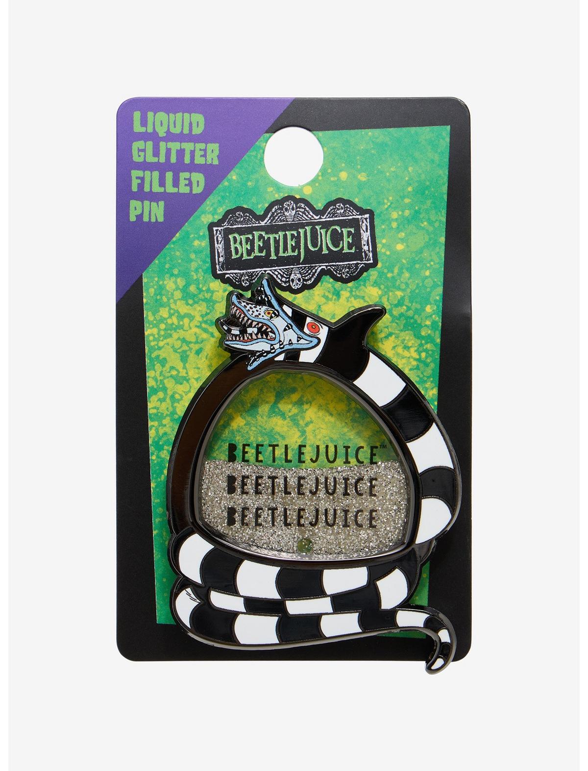 Beetlejuice Sandworm Liquid Glitter Enamel Pin Hot Topic Exclusive - US 7541