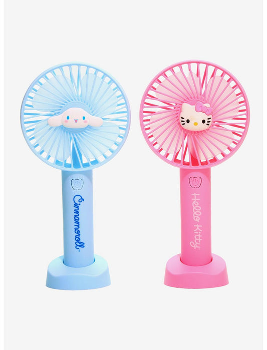 Hello Kitty & Cinnamoroll Handheld Fan With Stand Set - US 0199