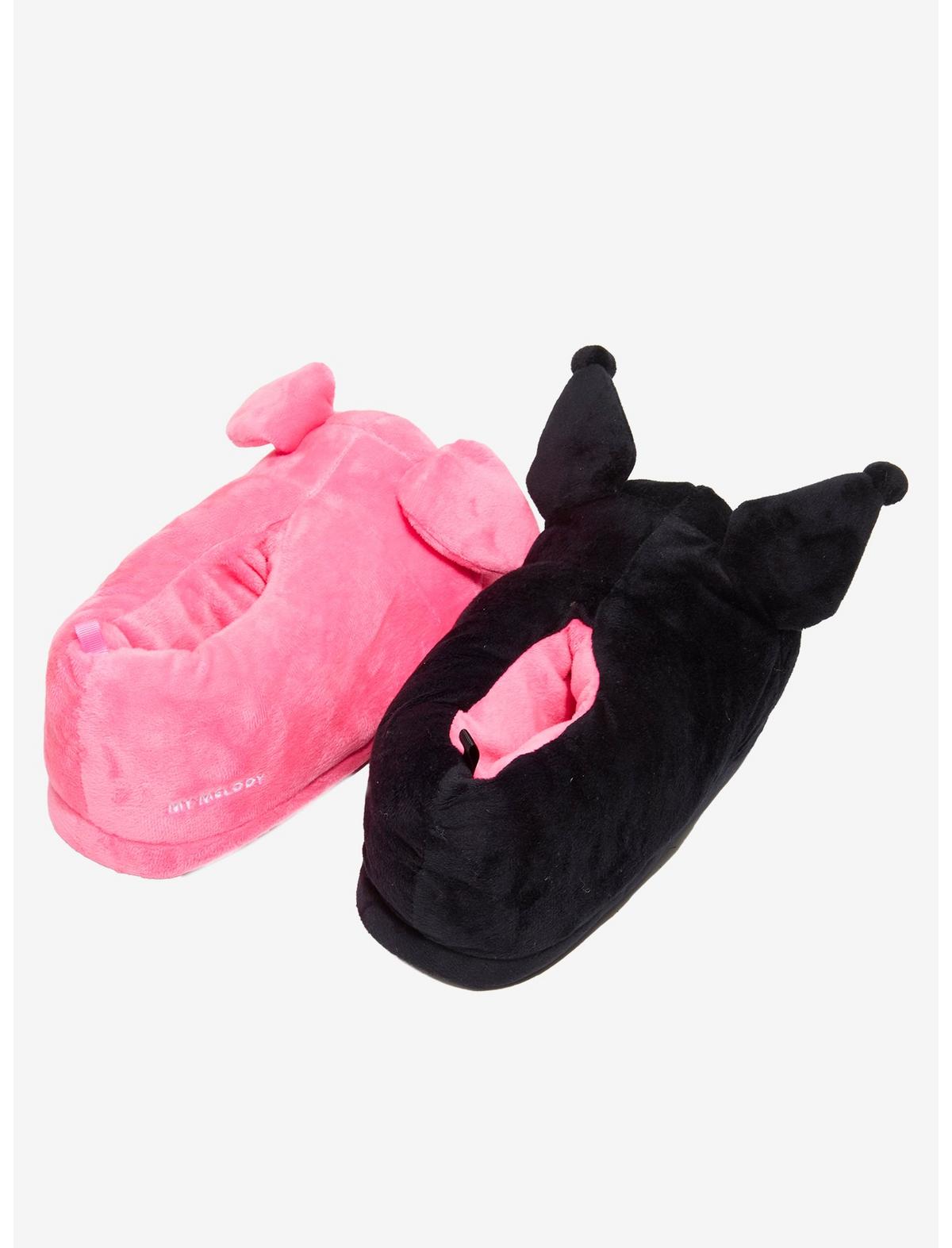 Kuromi & My Melody Mismatch Plush Slippers - US 1207