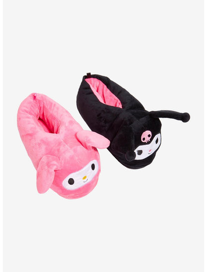Kuromi & My Melody Mismatch Plush Slippers - US 1207