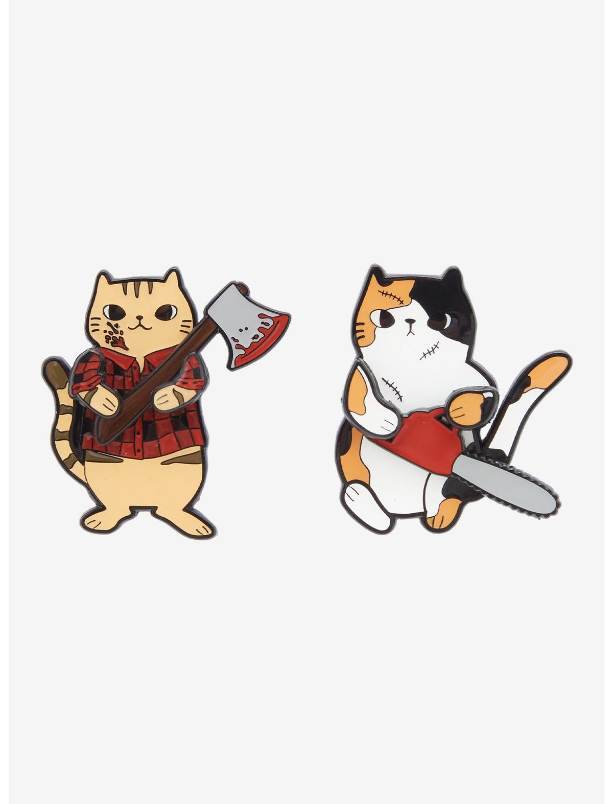 Horror Cats Slasher Cats Moving Enamel Pin Set - US 4163