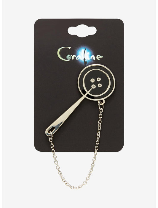 Coraline Button Thread Chain Enamel Pin Hot Topic Exclusive - US 3897