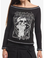 Metallica One Girls Off-Shoulder Long-Sleeve Top - US 5830