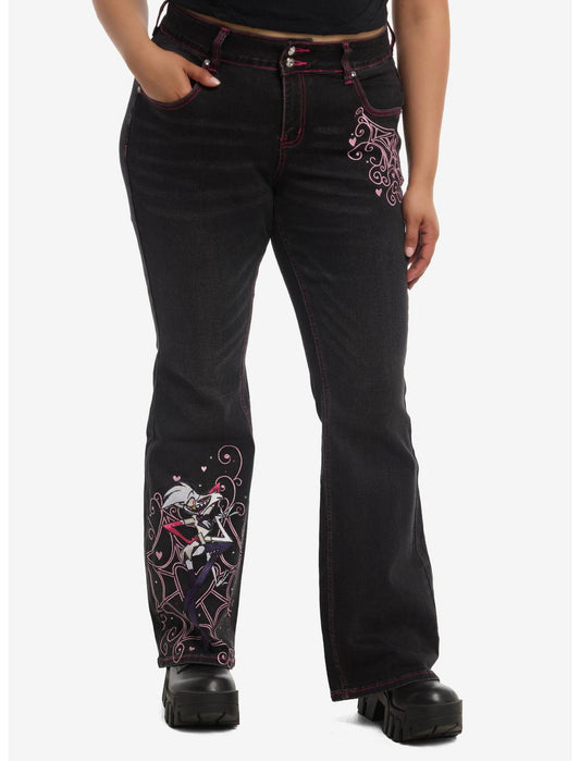 Hazbin Hotel Angel Dust Rhinestone Low-Rise Jeans Plus Size - US 7996