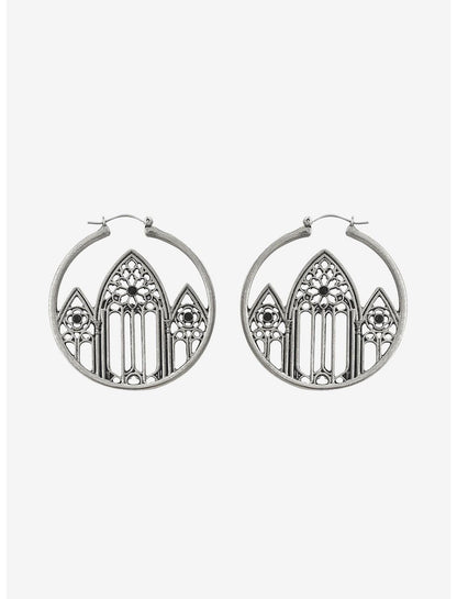 Cosmic Aura Gothic Cathedral Hoop Earrings - US 5487