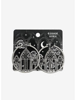 Cosmic Aura Gothic Cathedral Hoop Earrings - US 5487