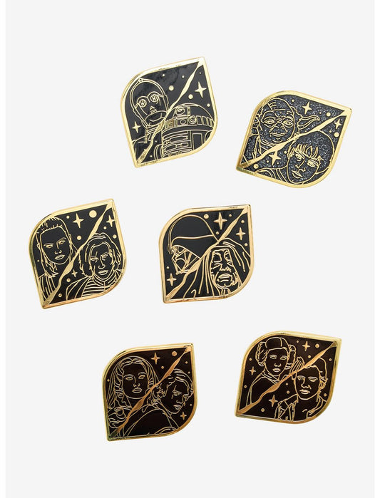 Loungefly Star Wars Gold Portrait Blind Box Enamel Pin - US 3945