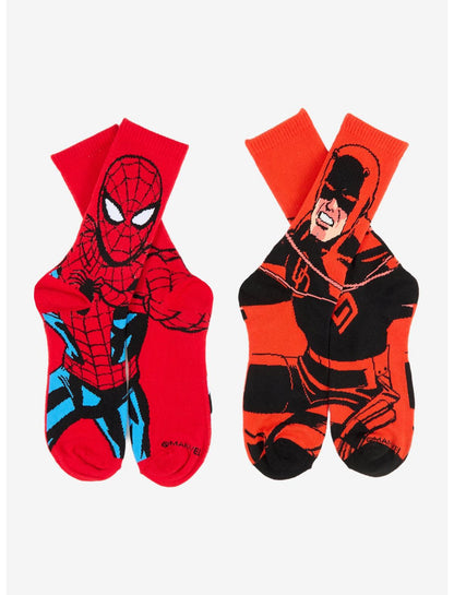 Marvel Spider-Man & Daredevil Crew Socks 2 Pair - US 8597