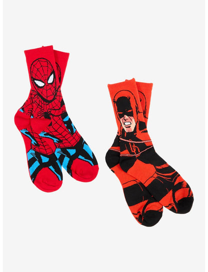 Marvel Spider-Man & Daredevil Crew Socks 2 Pair - US 8597