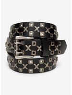 Black & Silver Square Grommet Belt - US 0085