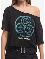 Bad Omens Blue Icons Girls Off-Shoulder T-Shirt - US 2198