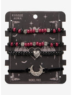 Cosmic Aura Moon Heart Bead Bracelet Set - US 0908