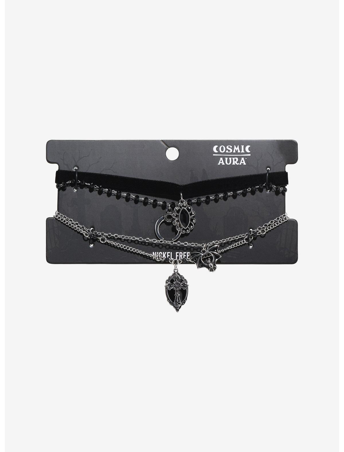 Cosmic Aura Dark Witch Velvet Necklace Set - US 4794