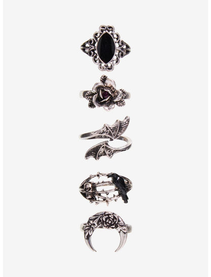 Cosmic Aura Gothic Witch Ring Set - US 2634