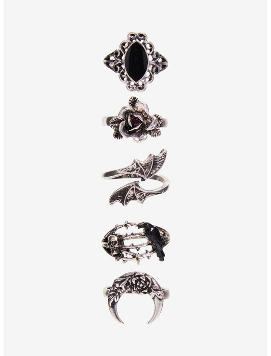 Cosmic Aura Gothic Witch Ring Set - US 2634