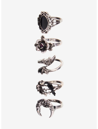 Cosmic Aura Gothic Witch Ring Set - US 2634