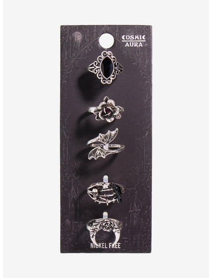 Cosmic Aura Gothic Witch Ring Set - US 2634