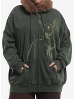 Marvel Loki Fur Trim Girls Oversized Hoodie Plus Size - US 0781