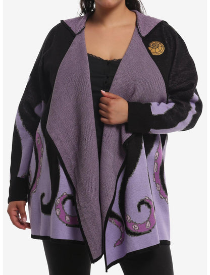 Disney The Little Mermaid Ursula Girls Hooded Open Cardigan Plus Size - US 2417