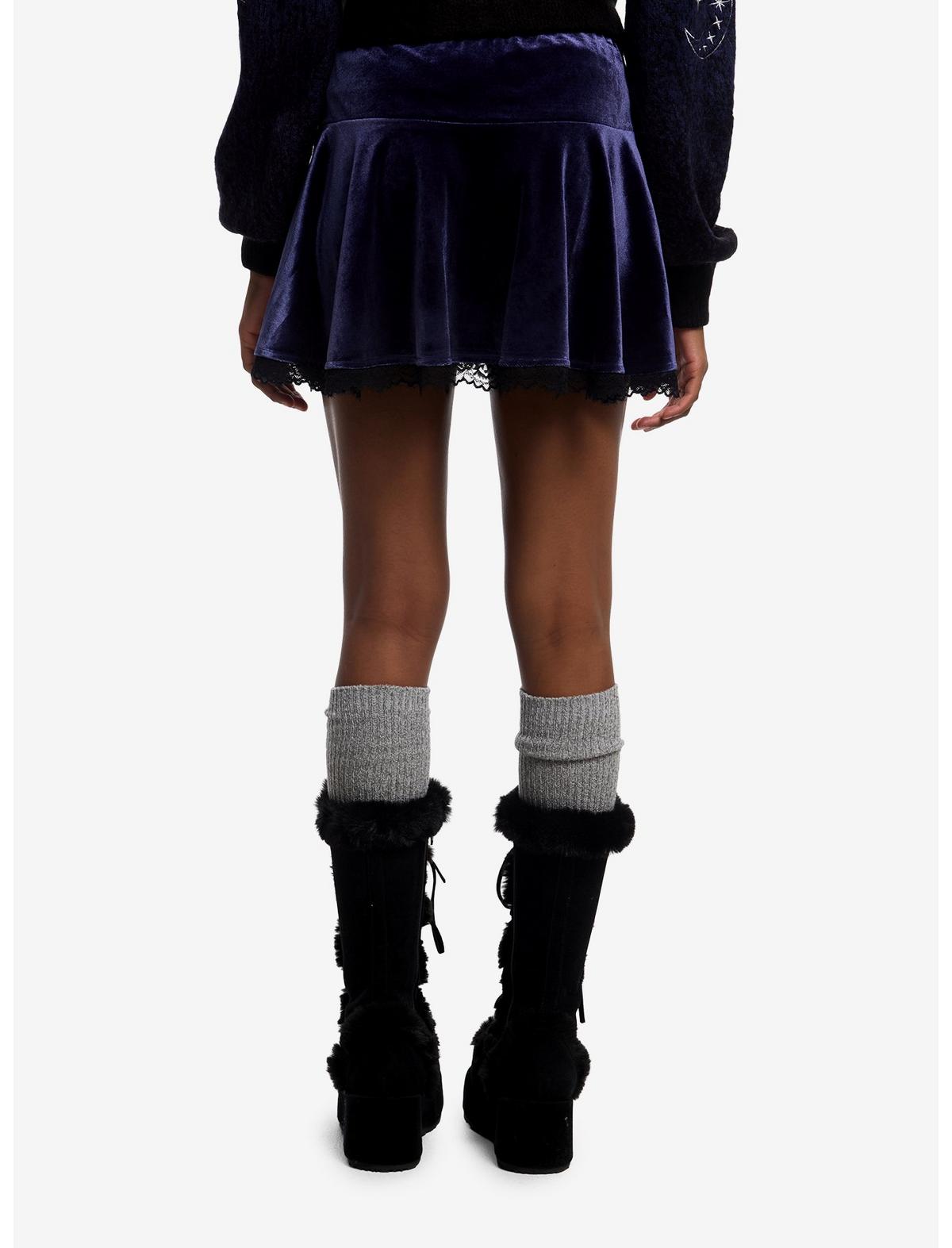 Cosmic Aura Snake Star Embroidered Velvet Skirt - US 1126