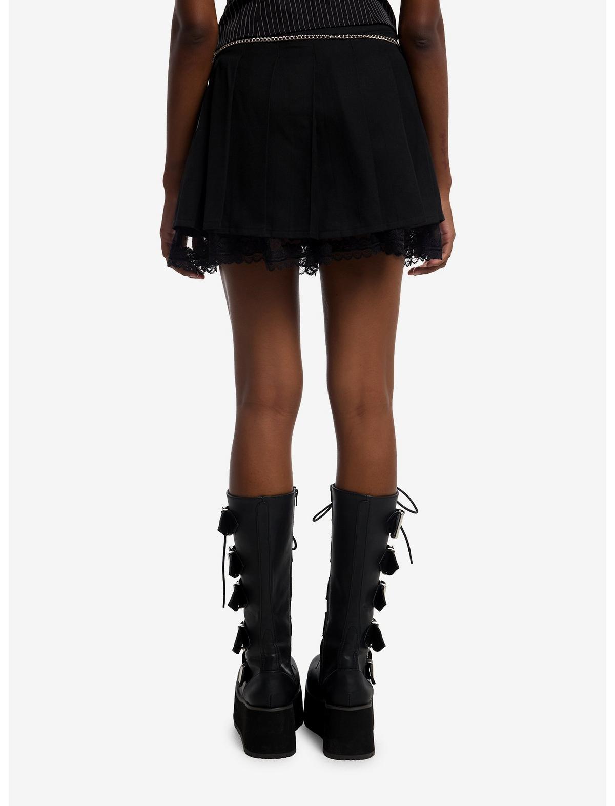 Cosmic Aura Moon Pendant Chain Pleated Skirt - US 6750