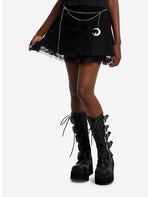 Cosmic Aura Moon Pendant Chain Pleated Skirt - US 6750
