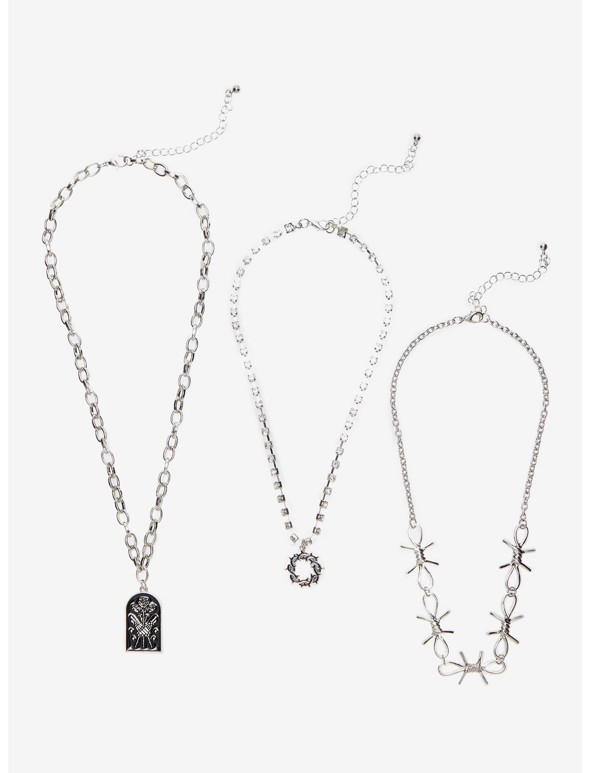 Bad Omens Barbed Wire Flower Necklace Set - US 9818