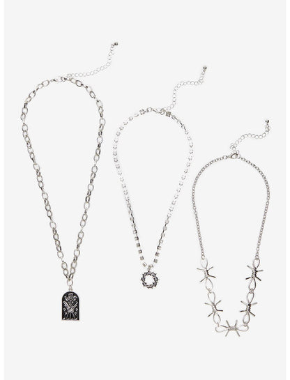 Bad Omens Barbed Wire Flower Necklace Set - US 9818