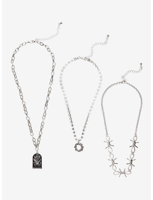 Bad Omens Barbed Wire Flower Necklace Set - US 9818